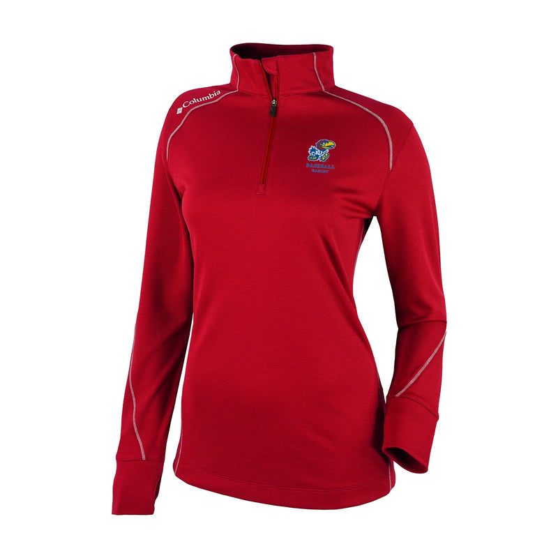 Women's Omni-Wick Shotgun 2.0 1/4 Zip - Intense Red - Kansas BASEBALL