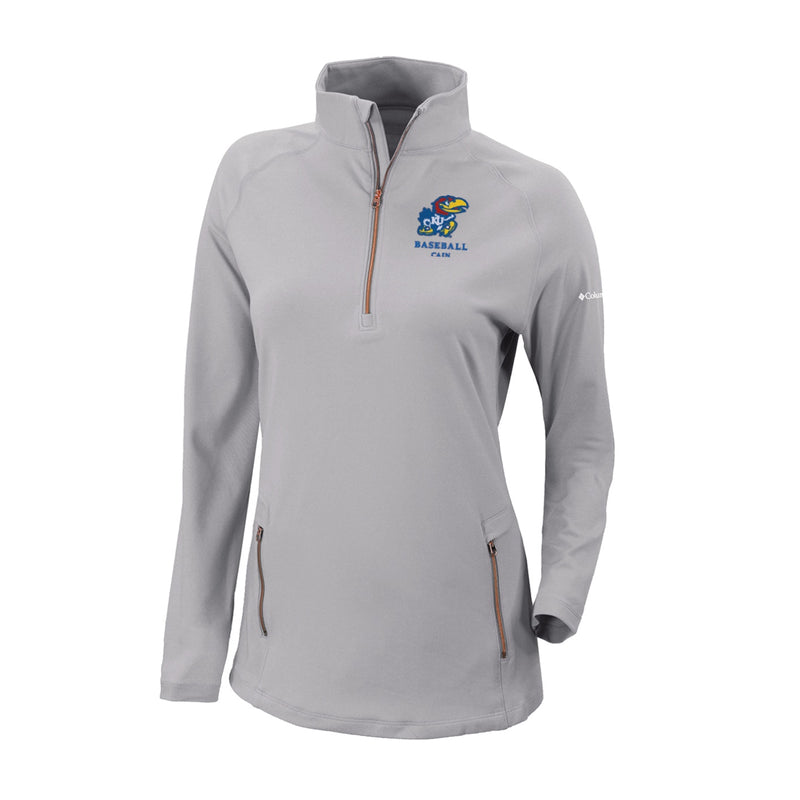 Women's Omni-Wick Outward Nine 1/4 Zip - Cool Grey - Kansas BASEBALL