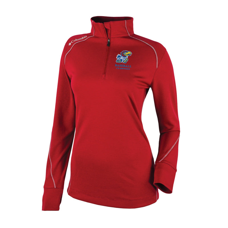 Women's Omni-Wick Shotgun 2.0 1/4 Zip - Intense Red - Kansas BASEBALL