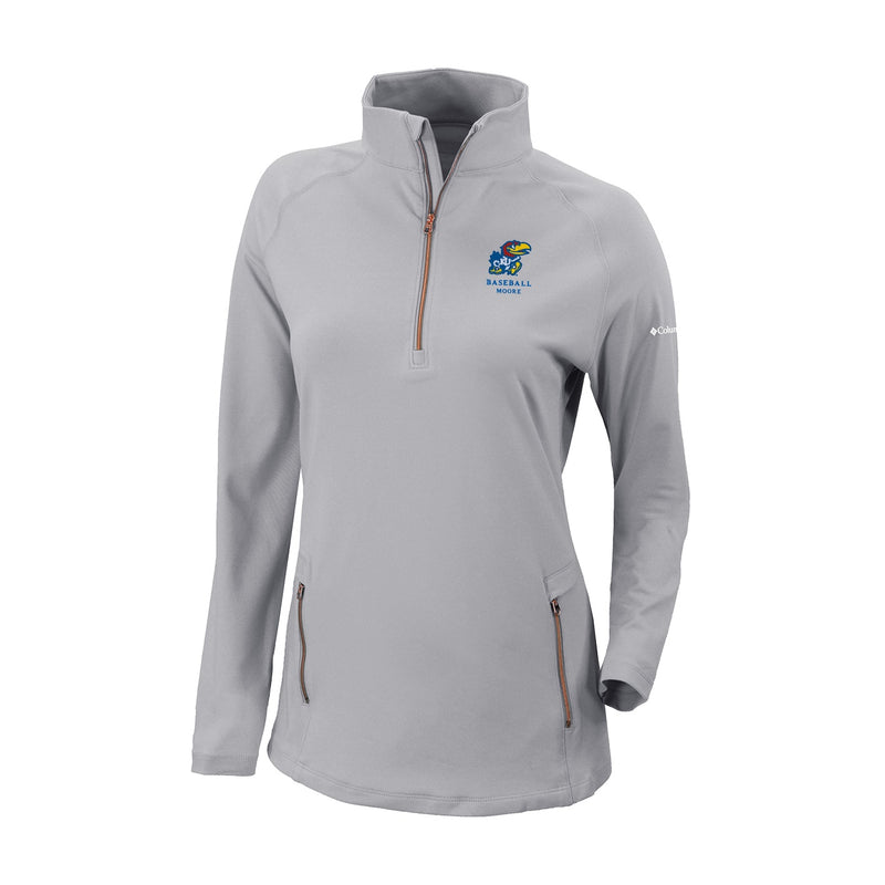 Women's Omni-Wick Outward Nine 1/4 Zip - Cool Grey - Kansas BASEBALL