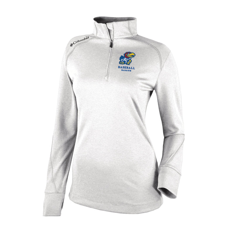 Women's Omni-Wick Shotgun 2.0 1/4 Zip - White - Kansas BASEBALL