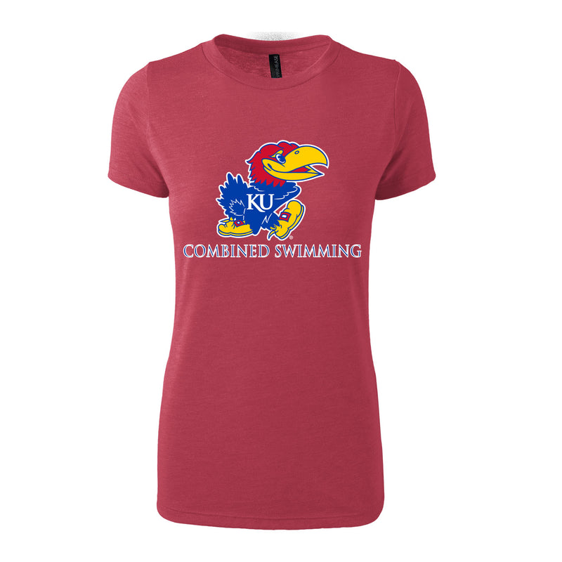 Women's Triblend T-Shirt - Red Heather - Kansas SWIMMING