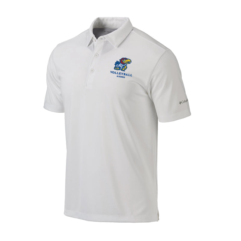 Men's Omni-Wick Drive Polo - White - Kansas VOLLEYBALL