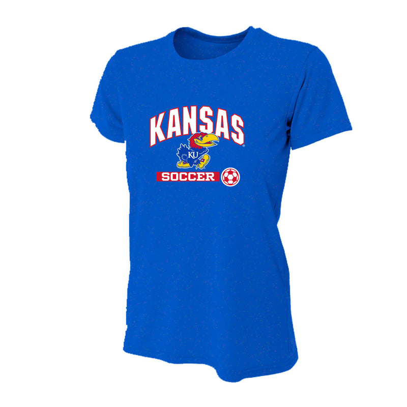 Women's Slim Fitting Performance T-shirt - Royal - Kansas SOCCER