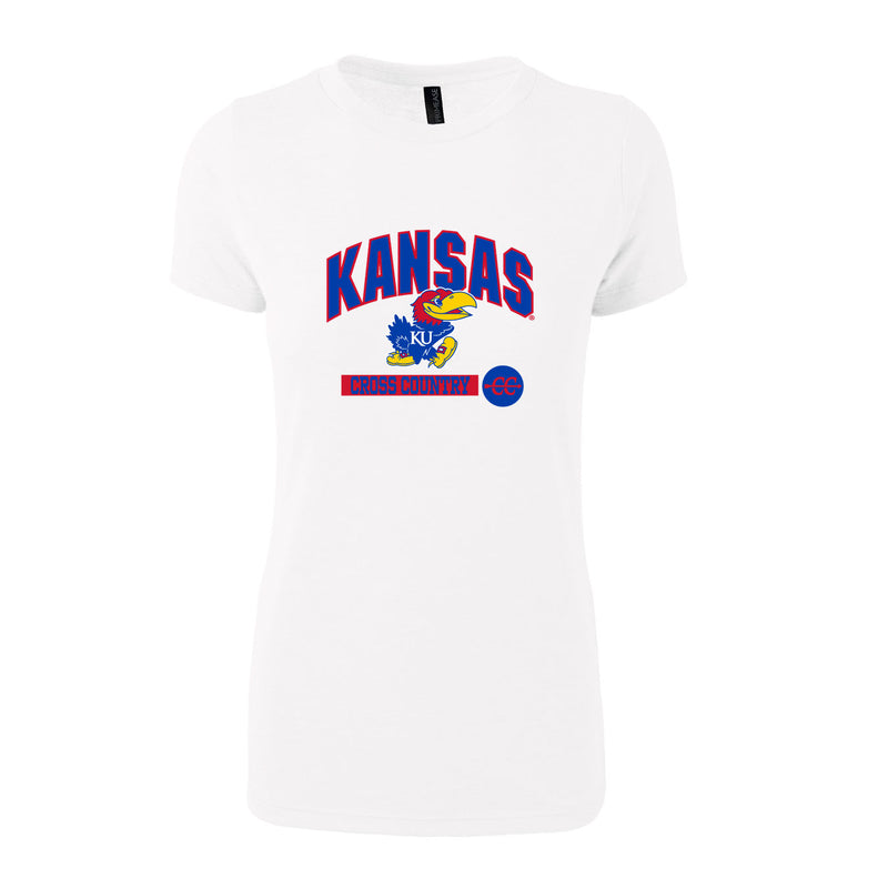 Women's Triblend T-Shirt - White - Kansas CROSS COUNTRY