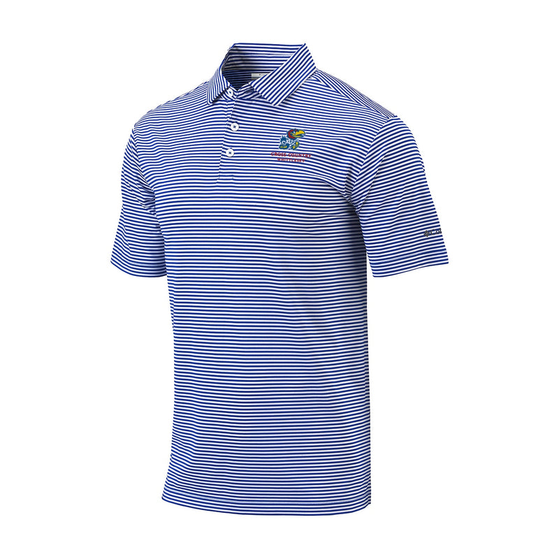 Men's Omni-Wick Club Invite Polo - Azul - Kansas CROSS COUNTRY