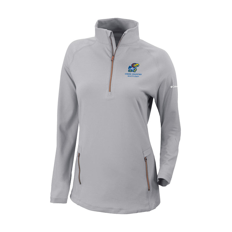 Women's Omni-Wick Outward Nine 1/4 Zip - Cool Grey - Kansas CROSS COUNTRY