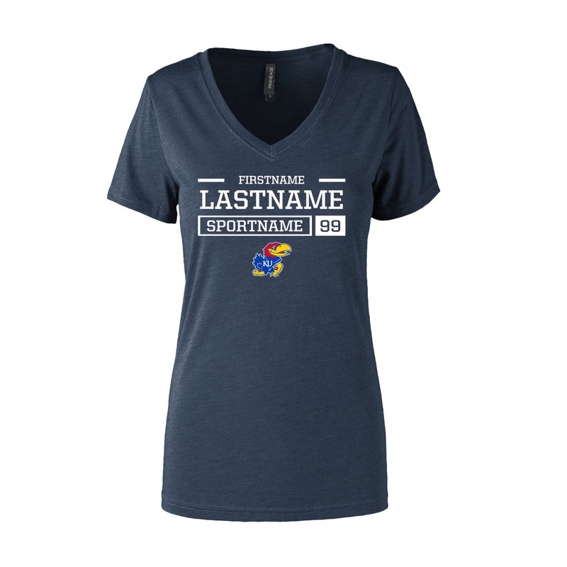 Women's Semi- Fitted Premium V- Neck T-Shirt  - Navy Heather